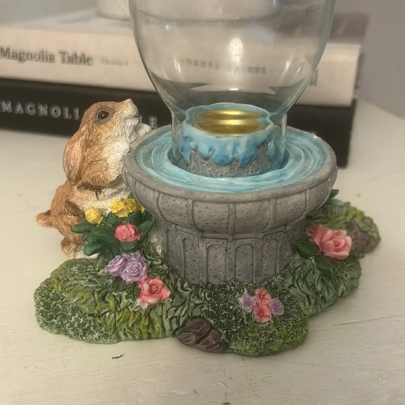 Vintage bunny candle holder spring flowers - Picture 4 of 8